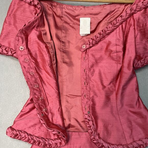 100% Raw Silk Barbie Core‎ VTG Watters & Watters 2-piece 80's pink formal dress - Picture 2 of 14